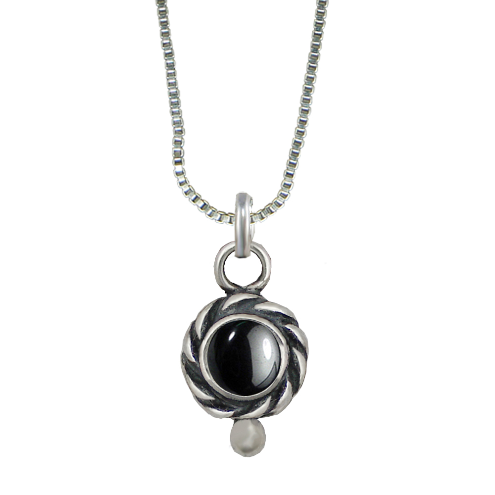 Sterling Silver Little Hematite Pendant Necklace